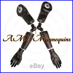 MALE FULL BODY MANNEQUINS FLEXIBLE ARMS, High End, BLACK mannequin HMC3-1-DS