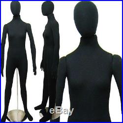 MN-402 BLACK Soft Flexible Bendable Egghead Female Body Mannequin Form