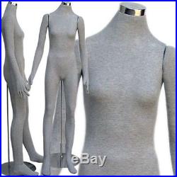 MN-403 Grey Soft Flexible Bendable Headless Female Body Mannequin Form
