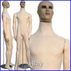 MN-406 Soft Flexible Bendable Posable Male Body Mannequin Form with Realistic Face