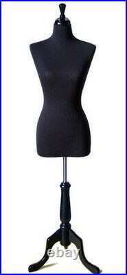 MN-503 Pinnable Black Junior Petite Female Dress Form (Sizes 2-4 XS/Girl 14-16)
