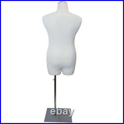 MN-600 White Jersey Female Plus Size Dress Form Mannequin with Base (20W-22W)