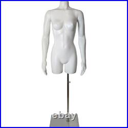 MN-SW449BASE Female 3/4 Upper Body Torso Mannequin Dress Form with Arms and Base
