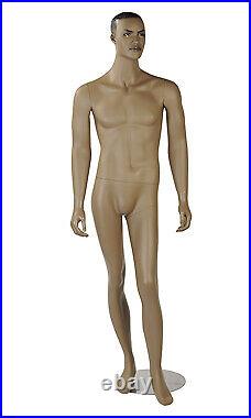 Male African-American Complexion Fiberglass Mannequin Height 6'1 With Base