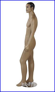 Male African-American Complexion Fiberglass Mannequin Height 6'1 With Base