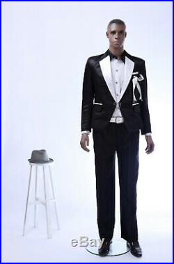 Male African manikin full body mannequin+stand, Display men manikin-W2-2