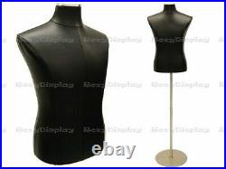 Male Black Cover Dress Body Form Mannequin Display #JF-33M01PU-BK+BS-04