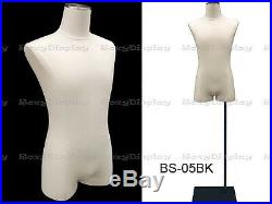 Male Body Form With Linen White Jesery Cover #M1WL-JF+BS-05BK