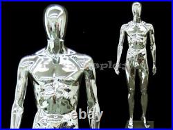 Male Chrome Plastic Unbreakable Mannequin Display Dress Form #PS-SM1SCEG