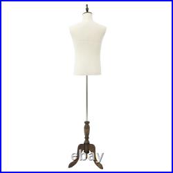 Male Dress Form Mannequin Torso Half Body Clothes Display with Adjustable Height