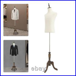 Male Dress Form Mannequin Torso Half Body Clothes Display with Adjustable Height
