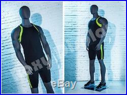 Male Fiberglass Egghead Athletic style Mannequin Dress Form Display #MZ-HEF00EG