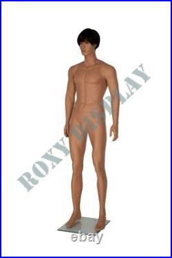 Male Fiberglass Realistic Mannequin TAN SKIN COLOR Dress Form Display #MZ-TAN1