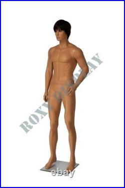 Male Fiberglass Realistic Mannequin TAN SKIN COLOR Dress Form Display #MZ-TAN2