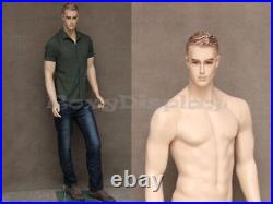 Male Fiberglass Realistic Mannequin with Molded Hair Dress Form Display #MZ-WEN2