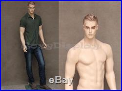 Male Fiberglass Realistic Mannequin with Molded Hair Dress From Display #MZ-WEN2