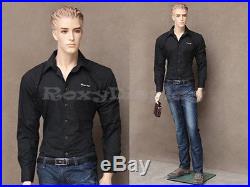 Male Fiberglass Realistic Mannequin with Molded Hair Dress From Display #MZ-WEN3