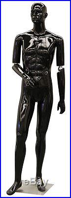 Male Flexible Arm Mannequin Men Clothing Store Display Fixture Black NEW