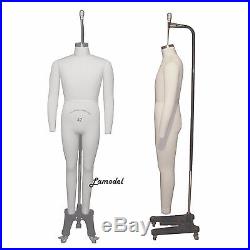 Male Full Body Professional Sewing Dress Form Size 42 with two removable arms