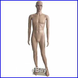 Male Full Body Realistic Mannequin Display Head Turns Dress Form Wbase