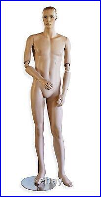 Male Full Body Realistic Mannequin with Metal Base