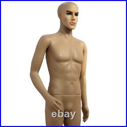 Male Full Body Realistic Model Mannequin Display Head Turns Dress Form with Base