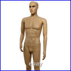 Male Full Body Realistic Model Mannequin Display Head Turns Dress Form with Base