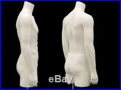 Male Invisible Ghost Mannequin 3/4 Body Matte White