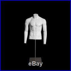 Male Invisible Ghost Mannequin Torso Matte White Magnetic Fittings