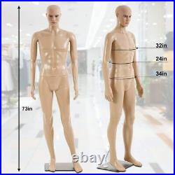 Male Mannequin Detachable Mannequin Stand Torso Dress Form Full Body 73 Inches