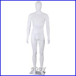 Male Mannequin Dress Form 73 Adjustable Mannequin Full Body Stand withBase White
