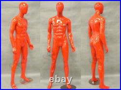 Male Mannequin EggHead Glossy Red Color Dress Form Display #MD-KM26R