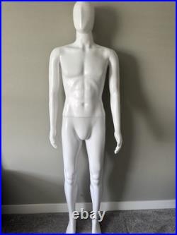 Male Mannequin Full Body Dress Form Adjustable 73Inch Realistic Detachable White