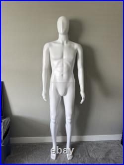 Male Mannequin Full Body Dress Form Adjustable 73Inch Realistic Detachable White