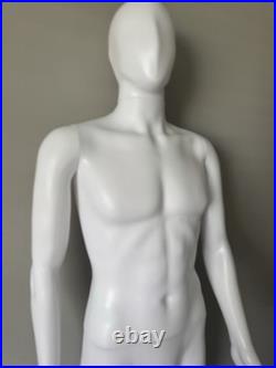 Male Mannequin Full Body Dress Form Adjustable 73Inch Realistic Detachable White