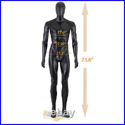 Male Mannequin Full Body Dress Form Adjustable 73 Realistic Detachable Display