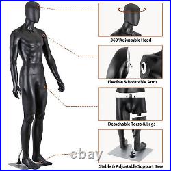 Male Mannequin Full Body Dress Form Adjustable 73 Realistic Detachable Display