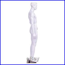 Male Mannequin Full Body Dress Form Display Plastic High Gloss White with Base New