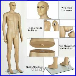 Male Mannequin Full Body PE Realistic Display Head Turns Form with Base US SHIP