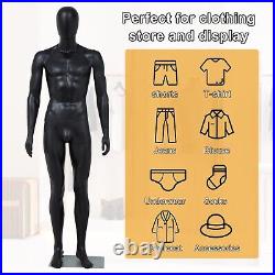 Male Mannequin Full Body Torso Manikin Dress Form Head Turns Detachable with Base