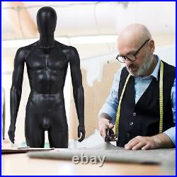 Male Mannequin Full Body Torso Manikin Dress Form Head Turns Detachable with Base