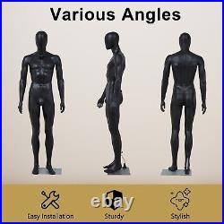 Male Mannequin Full Body Torso Manikin Dress Form Head Turns Detachable with Base