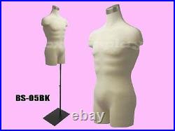 Male Mannequin Manequin Manikin Dress Form #33Mleg01+BS-05BK