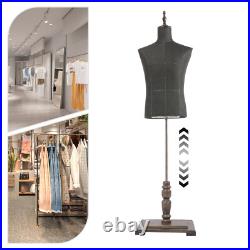 Male Mannequin Model with Stand, Half-length Model, Mannequin Dress Form, Black