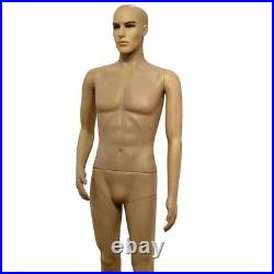 Male Mannequin Plastic Realistic Display Head Turns Dress Form with Base 183CM