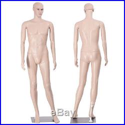 Male Mannequin Plastic Realistic Display Head Turns Dress Form with Metal Base man