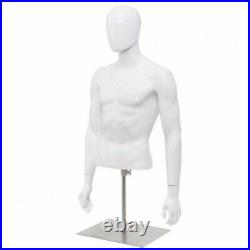 Male Mannequin Realistic Head Half Body Head Turn Model Clothing Easy Assembly