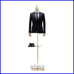 Male Mannequin Torso Body, Men Maniquine Dress Form with Flexible Medium Gold