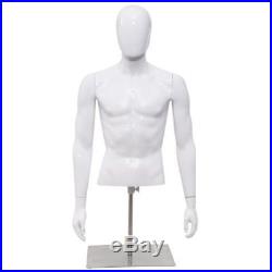 Male Mannequin Torso Head Turn Dress Form Display Adjust Height with