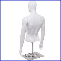 Male Mannequin Torso Head Turn Dress Form Display Adjust Height with